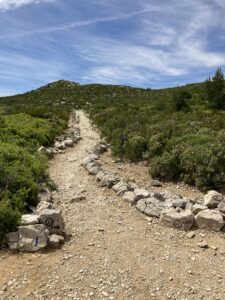 Sentier bordé de pierres